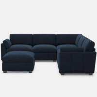 Navy-Blue-/-Velvet-6-Seat-U-Shaped-Sectional-with-Return