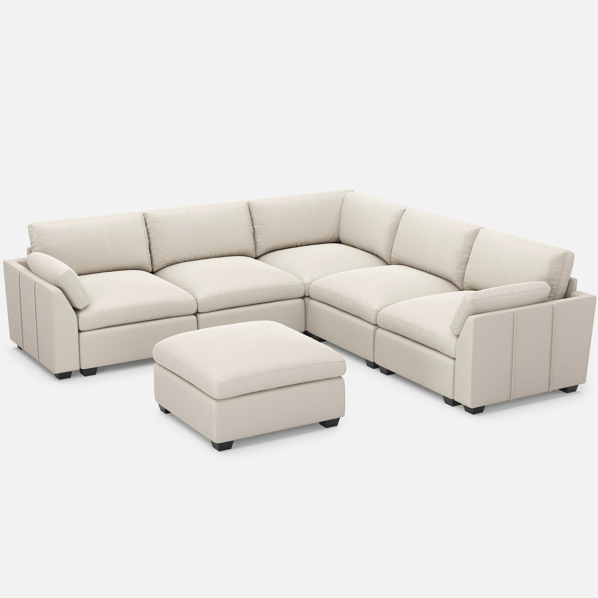 Uteeran Oversized Cloud 5 Seats Sofa with Ottoman