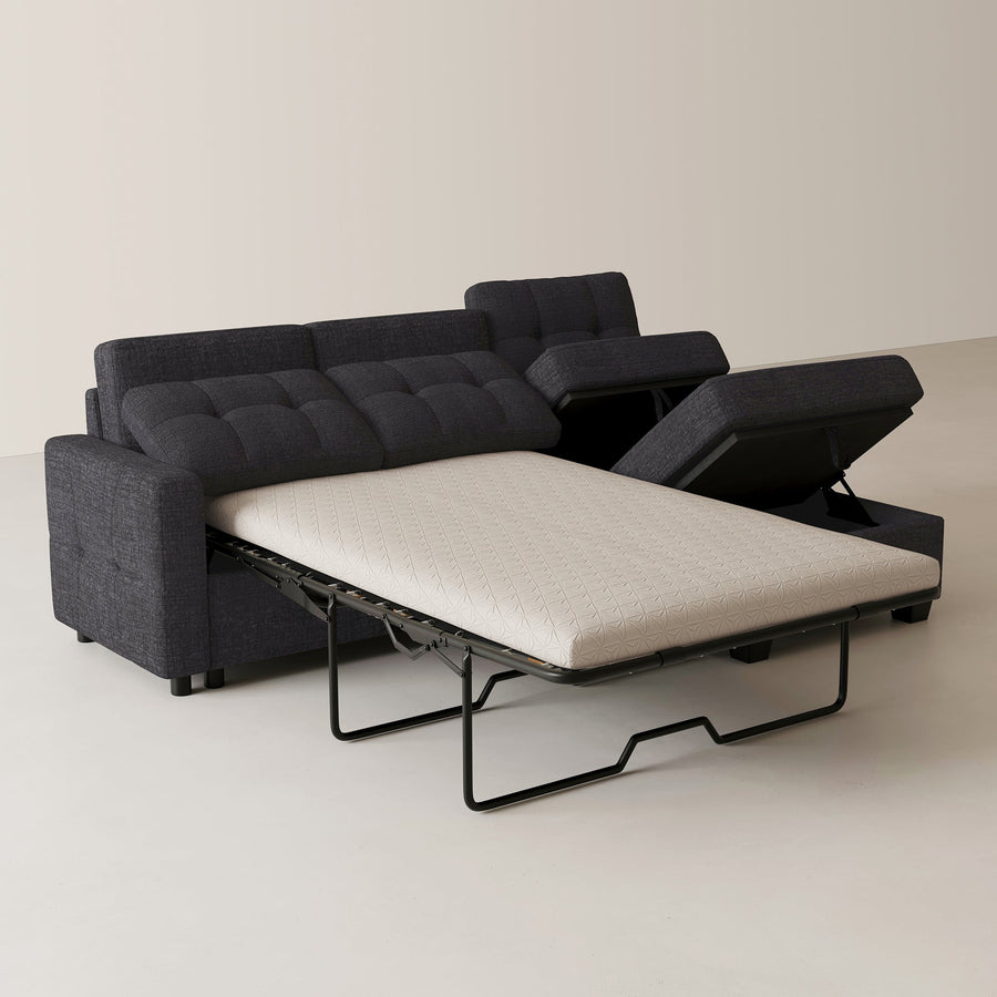Graphite-Grey-/-Chenille-4-Seat-L-Shaped-Pullout-Sectional