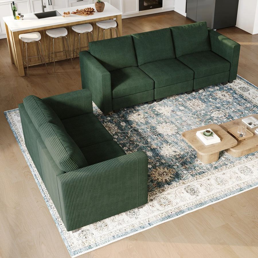 Seaweed-Green-/-Corduroy-3-Seat-Sofa-and-Loveseat-Set