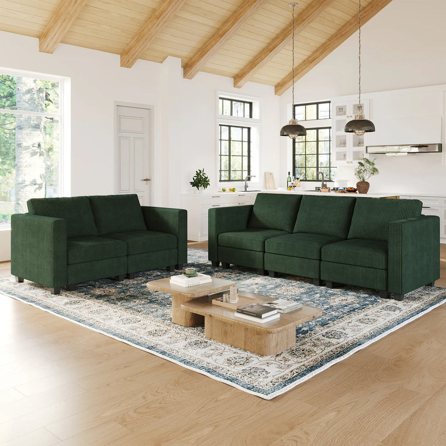 Seaweed-Green-/-Corduroy-3-Seat-Sofa-and-Loveseat-Set