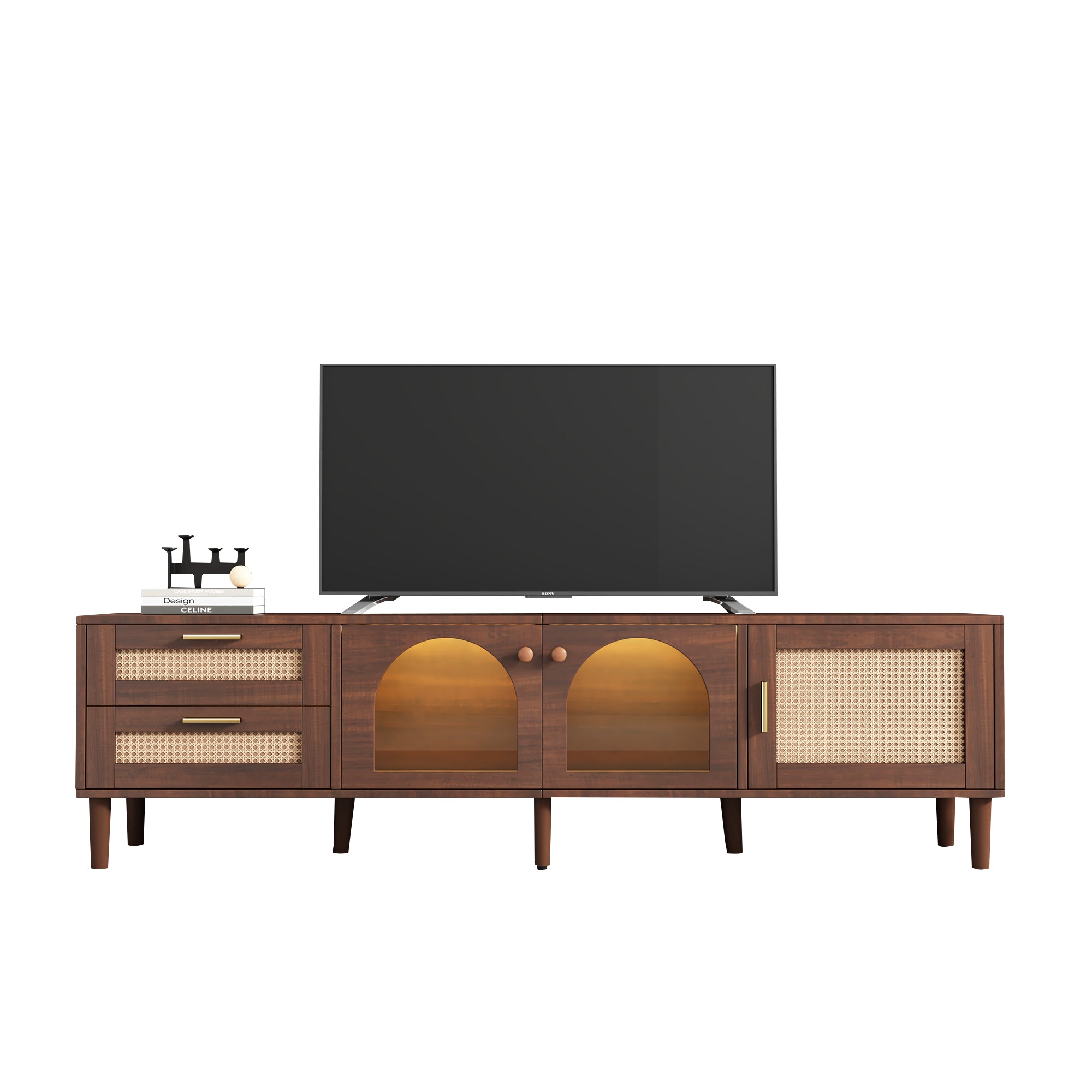 Rattan-inspired TV Stand