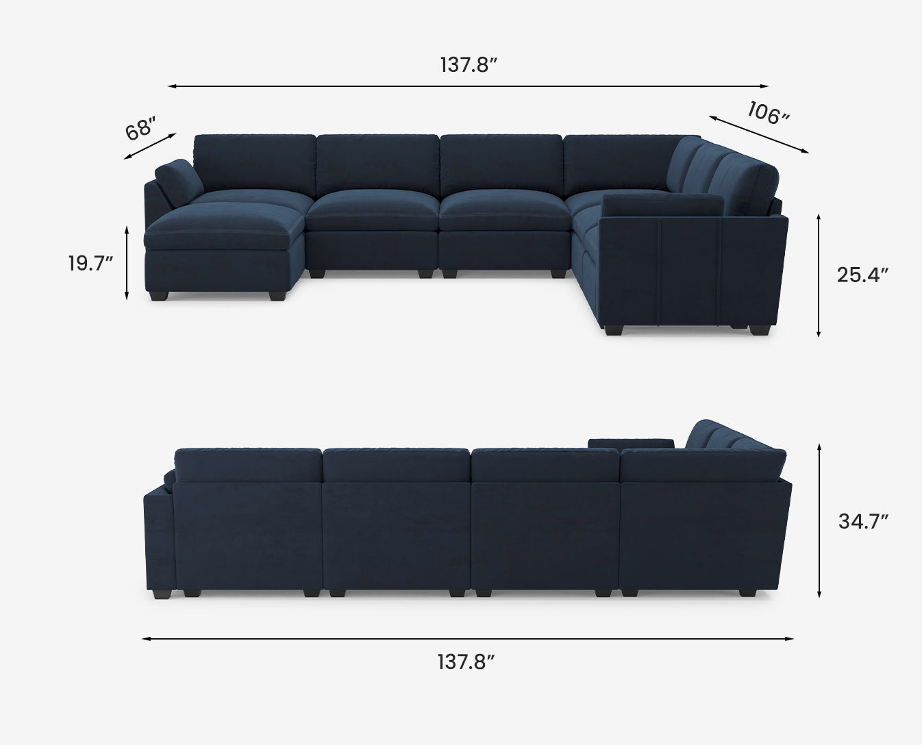 Uteeran Oversized 6 Seats Sofa