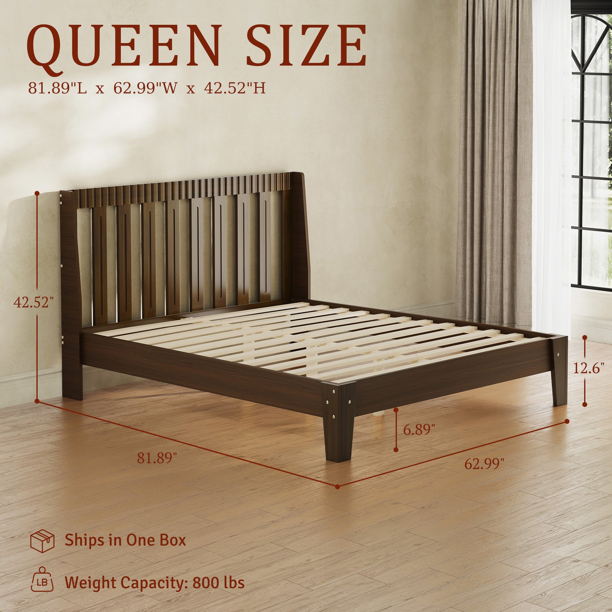 Walnut-Brown-Queen-dimension