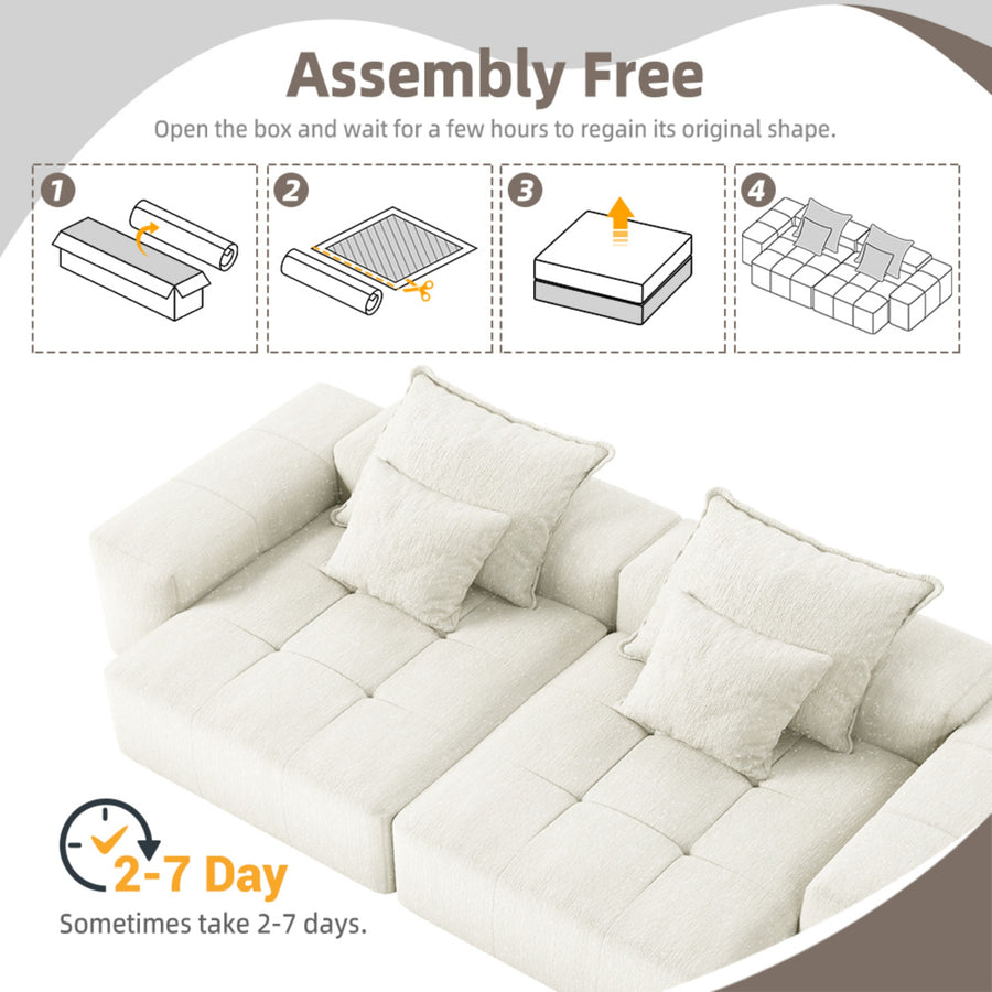 Oatmeal-Beige-/-Chenille-Loveseat