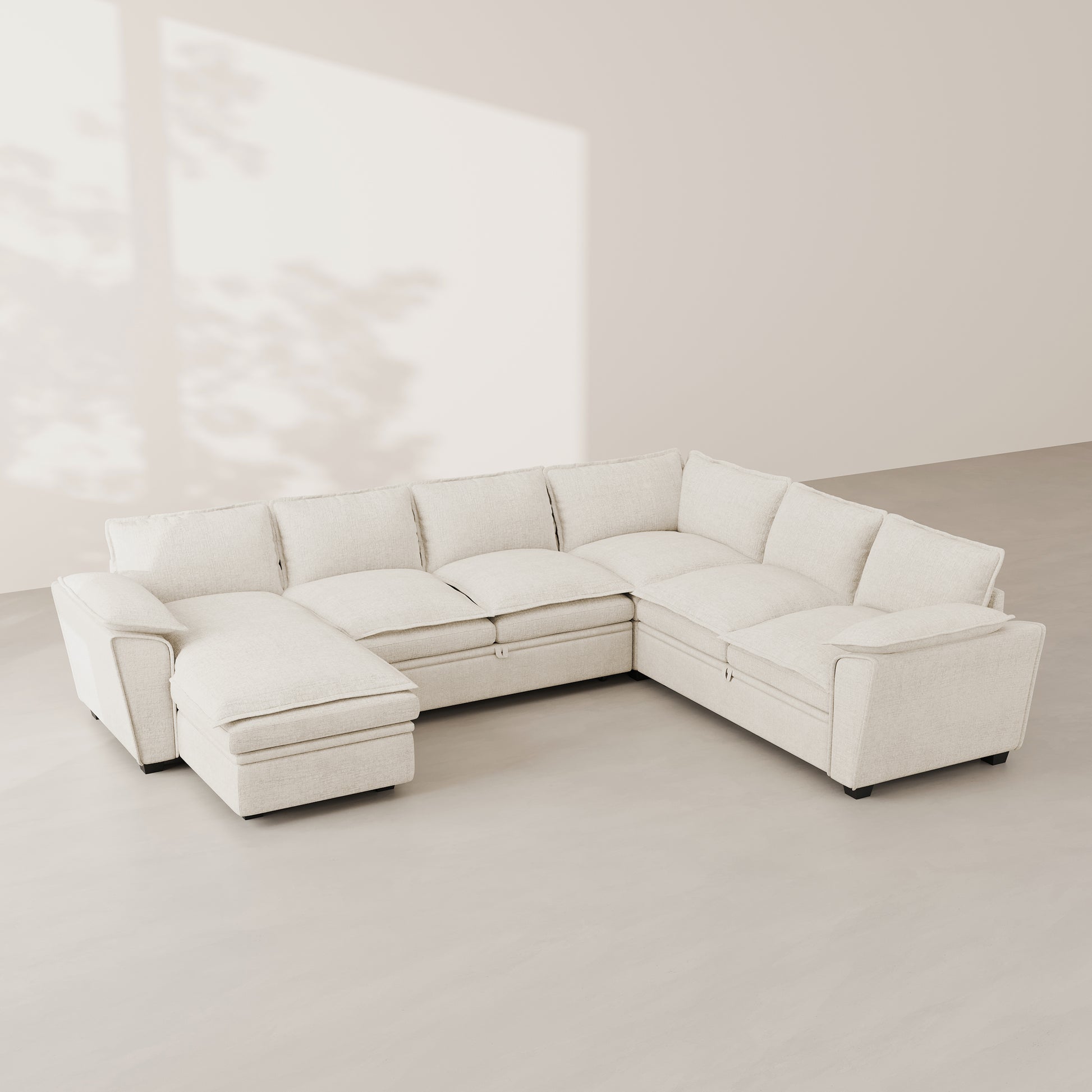 Chenille-Misty-White-7-Seats-Sectional