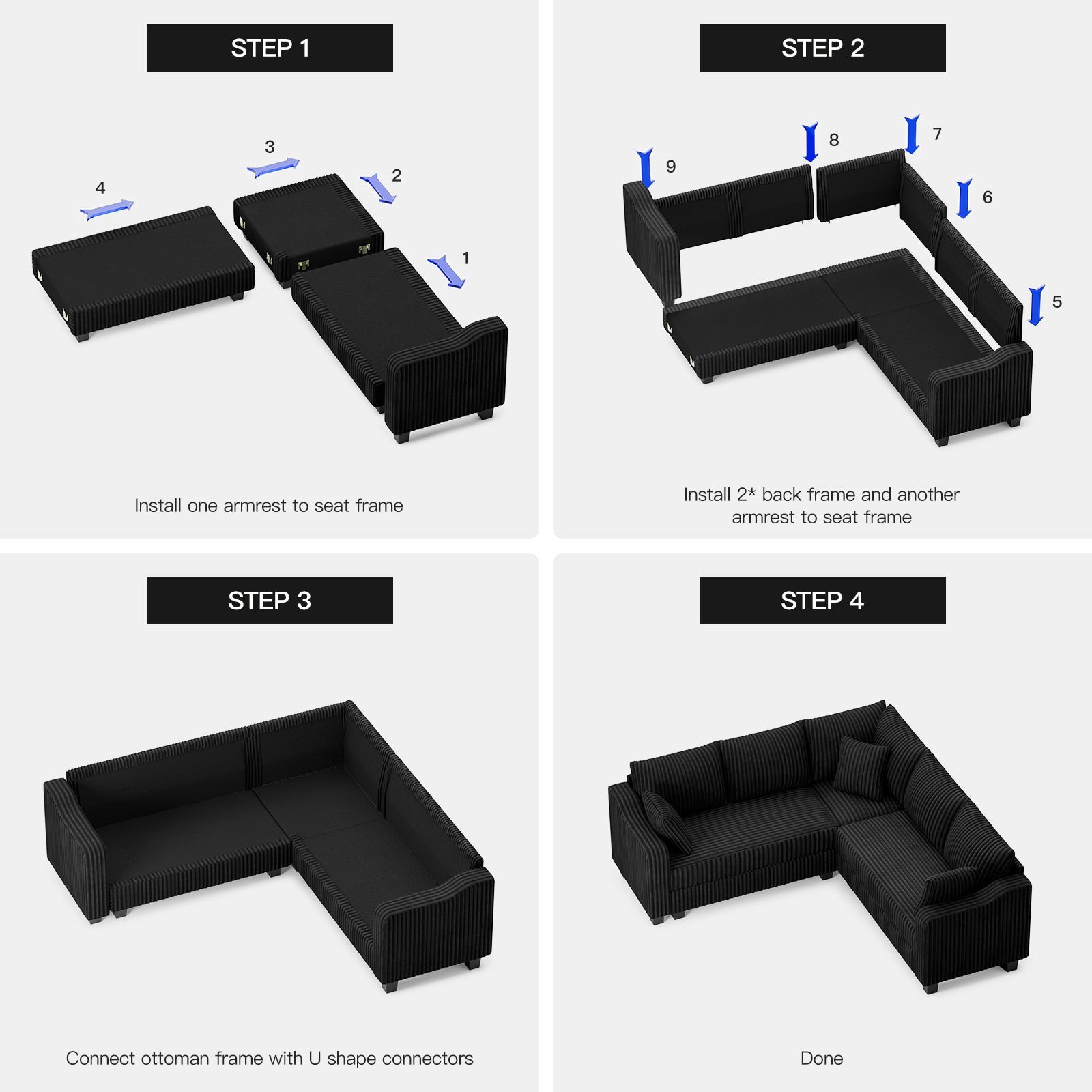 Plume-Pull-out-Storage-Sofa-Installation