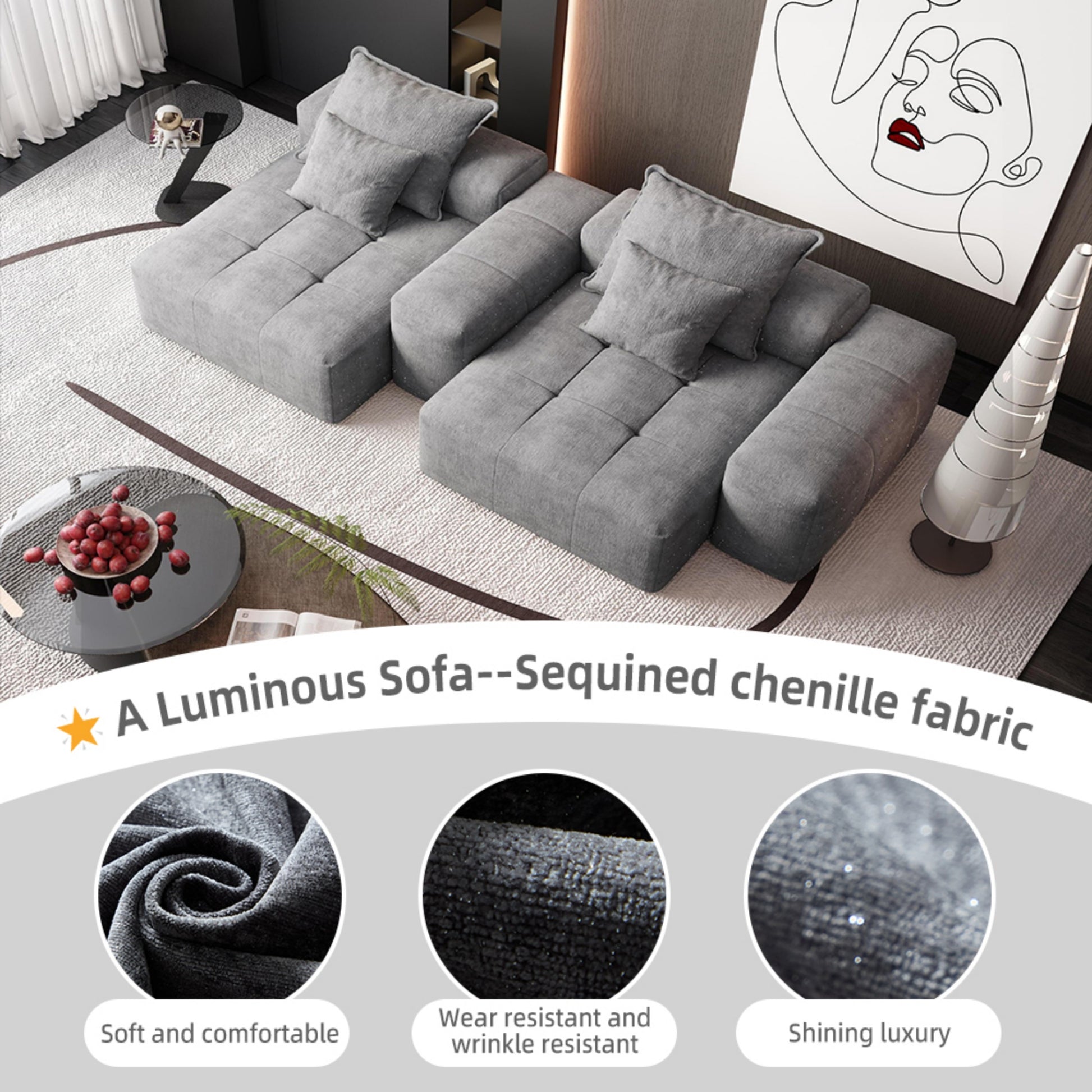 Chenille-Cloud-Grey-Loveseat