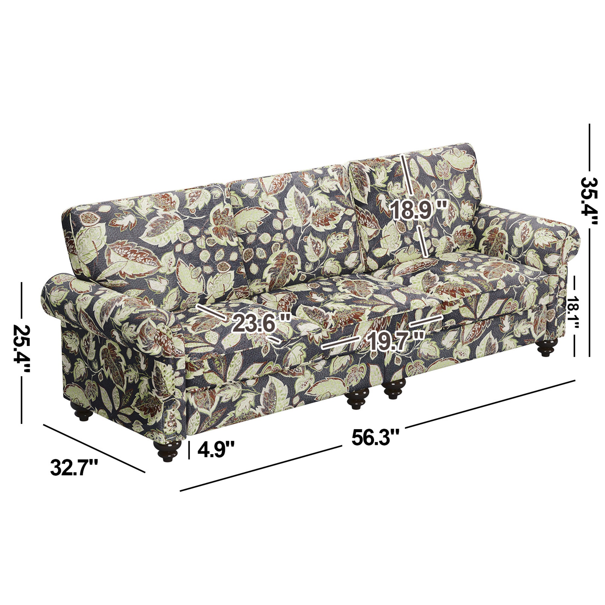 Miroa Vintage Floral-patterned Accent Armchair