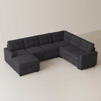 Graphite-grey-/-chenille-6-Seats-Sectional-with-Ottoman