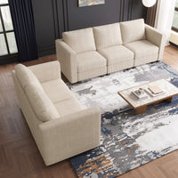 Ivory-Beige-/-Corduroy-3-Seat-Sofa-and-Loveseat-Set