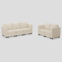 Ivory-Beige-/-Corduroy-3-Seat-Sofa-and-Loveseat-Set