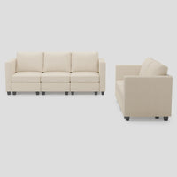 Ivory-Beige-/-Corduroy-3-Seat-Sofa-and-Loveseat-Set