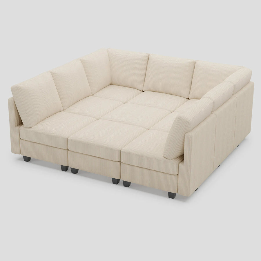 Ivory-Beige-/-Corduroy-9-Seat-Pit-Sectional