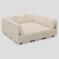 Ivory-Beige-/-Corduroy-9-Seat-Pit-Sectional