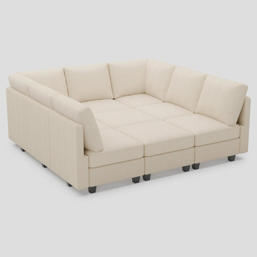 Ivory-Beige-/-Corduroy-9-Seat-Pit-Sectional