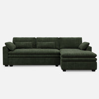 Olivewood-Green-/-Corduroy-3-Seat-Right-Chaise-Sectional