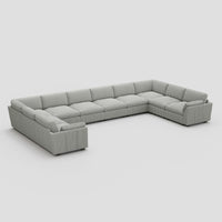 Cloud-Gray-/-Corduroy-10-Seat-U-Shaped-Sectional