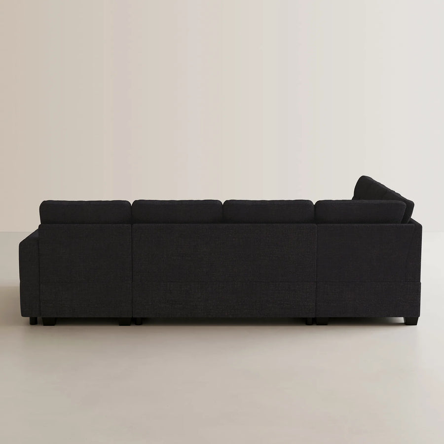 Graphite-Grey-/-Chenille-7-Seat-U-Shaped-Pullout-Sectional