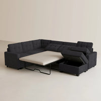 Graphite-Grey-/-Chenille-7-Seat-U-Shaped-Pullout-Sectional