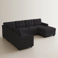 Graphite-Grey-/-Chenille-7-Seat-U-Shaped-Pullout-Sectional