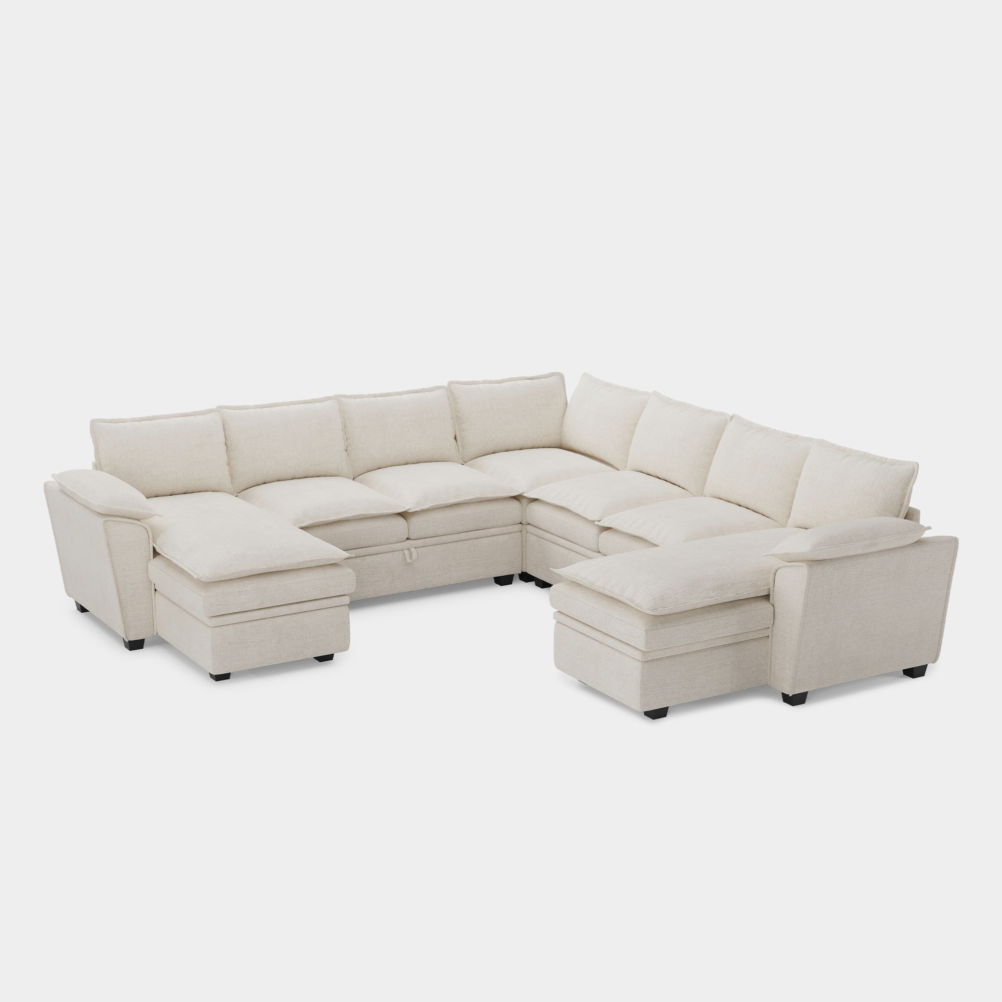 Misty-White-/-Chenille-9-Seats-Sectional