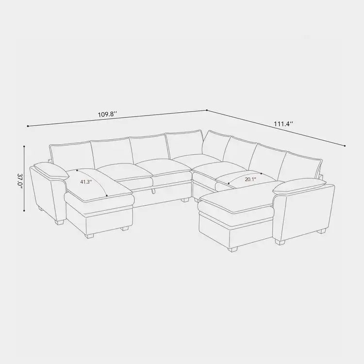 8-Seats-Sectional-dimension