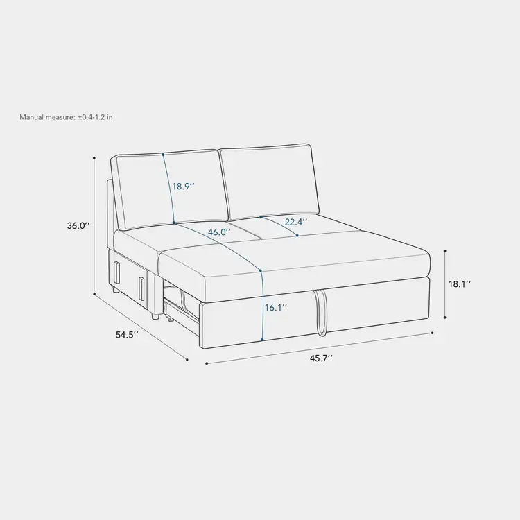 Module-Pullout Loveseat-dimension