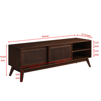 Mid Century Modern Rattan TV Stand BSN