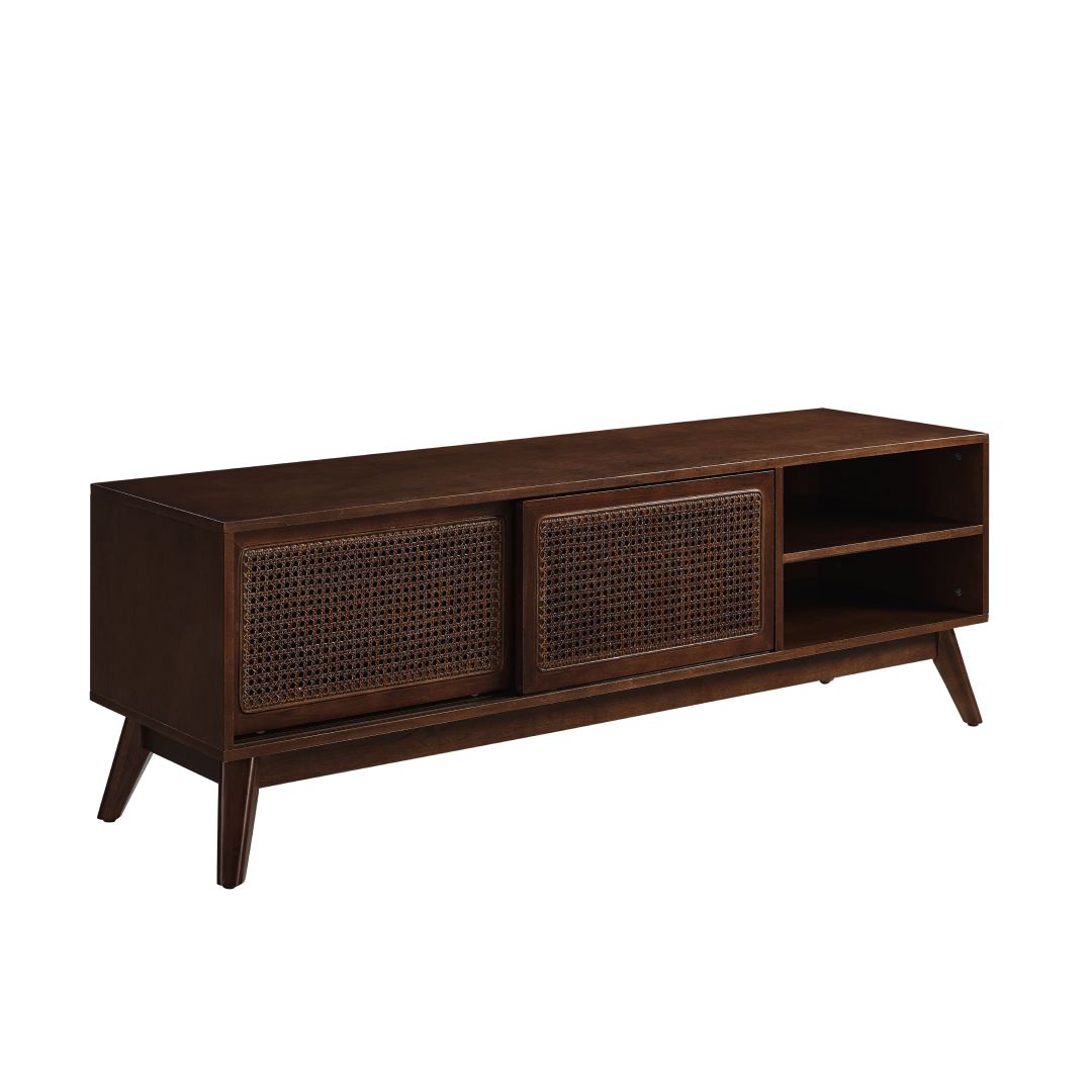 Mid Century Modern Rattan TV Stand