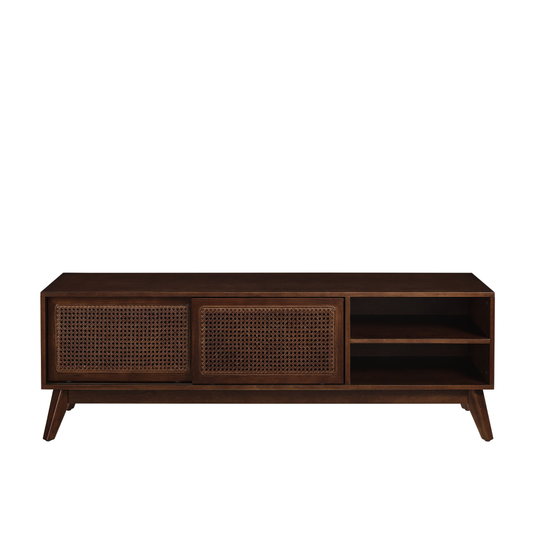 Mid Century Modern Rattan TV Stand