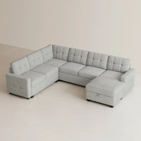 Cloud-Grey-/-Chenille-7-Seat-U-Shaped-Pullout-Sectional