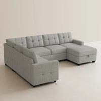 Cloud-Grey-/-Chenille-7-Seat-U-Shaped-Pullout-Sectional