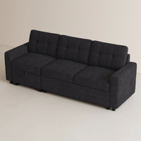 Graphite-Grey-/-Chenille-3-Seat-Pullout-Sofa