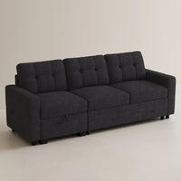 Graphite-Grey-/-Chenille-3-Seat-Pullout-Sofa