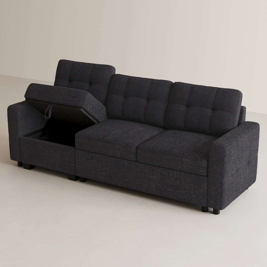 Graphite-Grey-/-Chenille-3-Seat-Pullout-Sofa