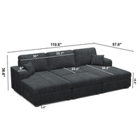 Shadow-Charcoal-/-Corduroy-4-Seat-U-Shaped-Double-Chaise-Pit-Sectional-dimension