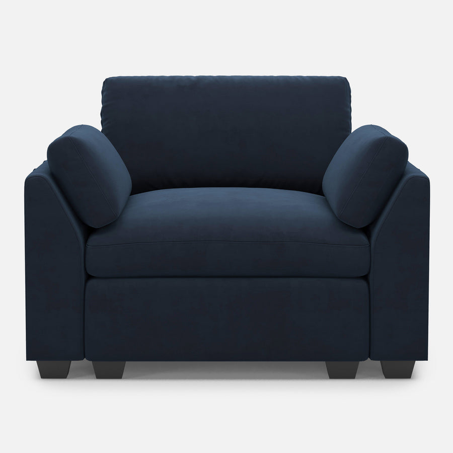 Navy-Blue-/-Velvet-Armchair