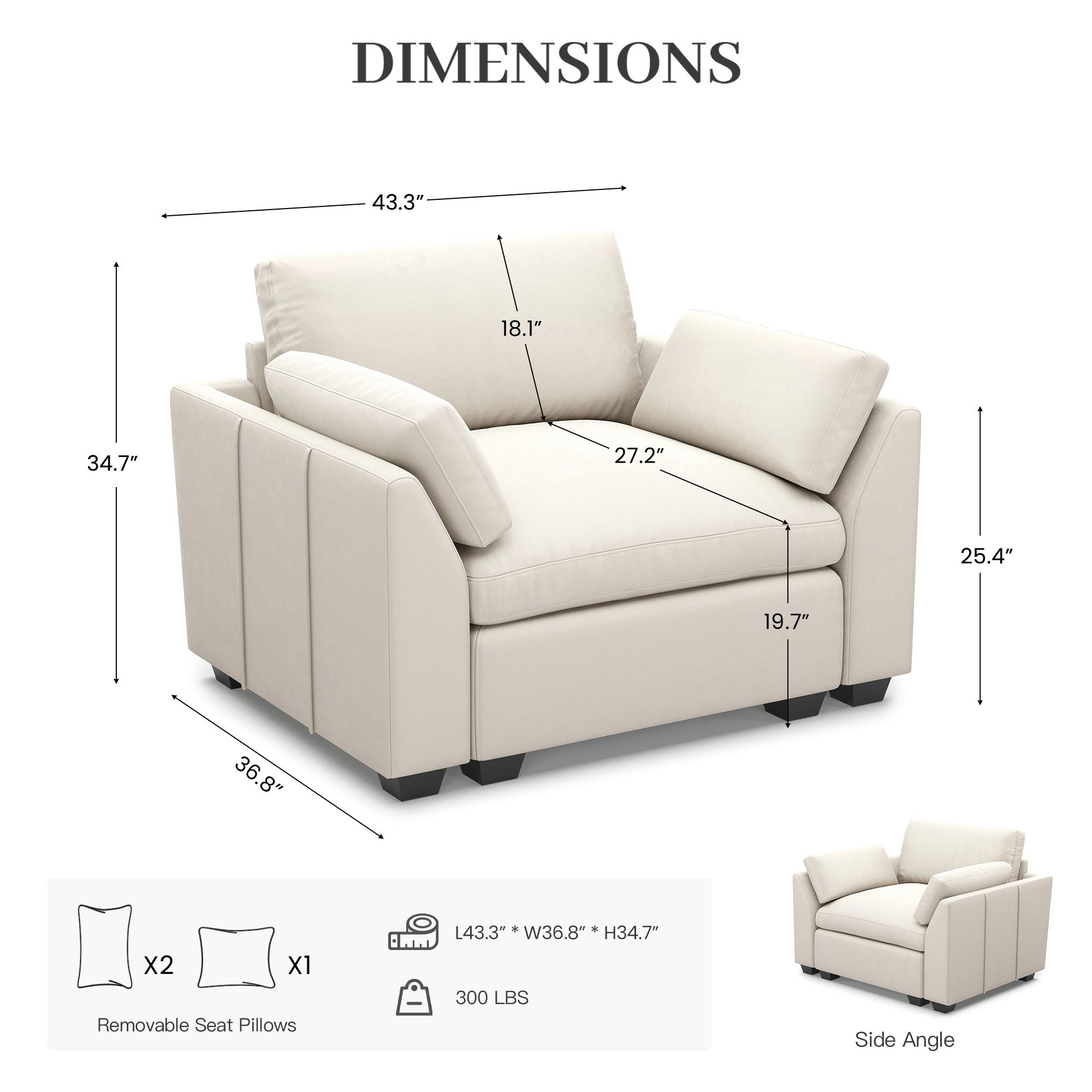 Uteeran Oversized Cloud Single Sofa