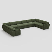 Olivewood-Green-/-Corduroy-10-Seat-U-Shaped-Sectional