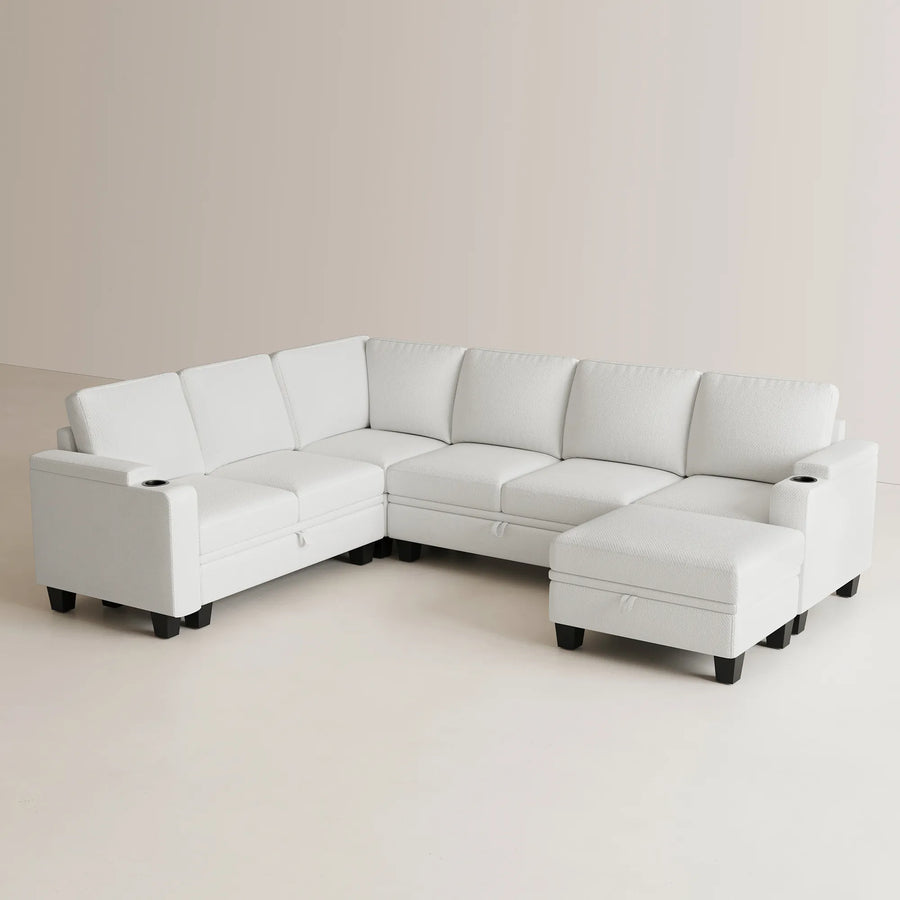 Misty-White-/-Chenille-7-Seat-U-Shaped-Sectional