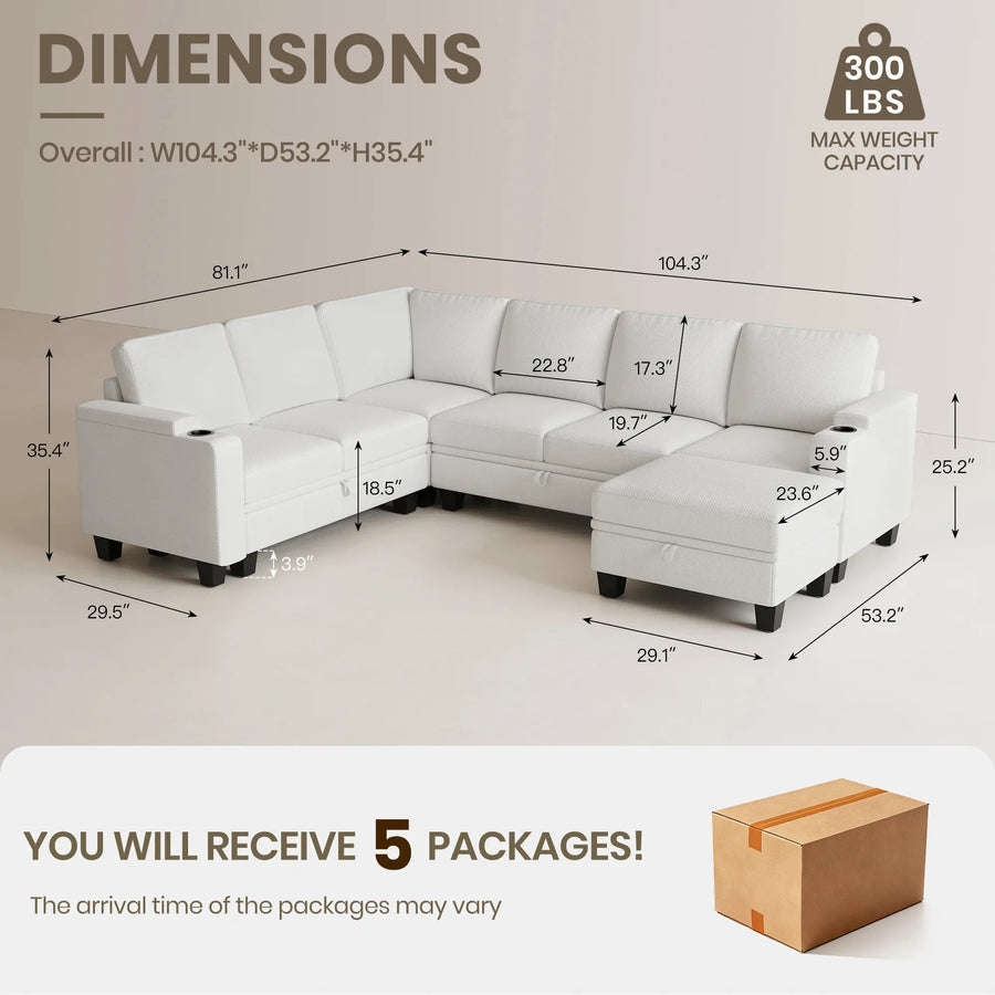 Misty-White-/-Chenille-7-Seat-U-Shaped-Sectional-dimension
