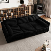 Piano-Black-/-Faux-Rabbit-Fur-Corduroy-3-Seat-Sleeper-Sofa