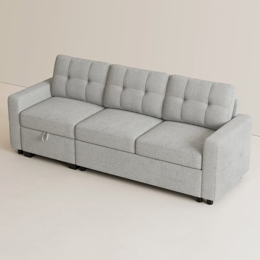Cloud-Grey-/-Chenille-3-Seat-Pullout-Sofa