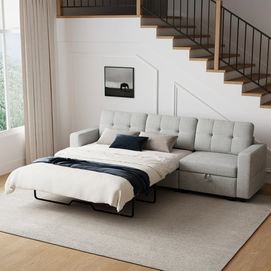 Cloud-Grey-/-Chenille-3-Seat-Pullout-Sofa
