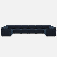Navy-Blue-/-Velvet-10-Seat-U-Shaped-Sectional