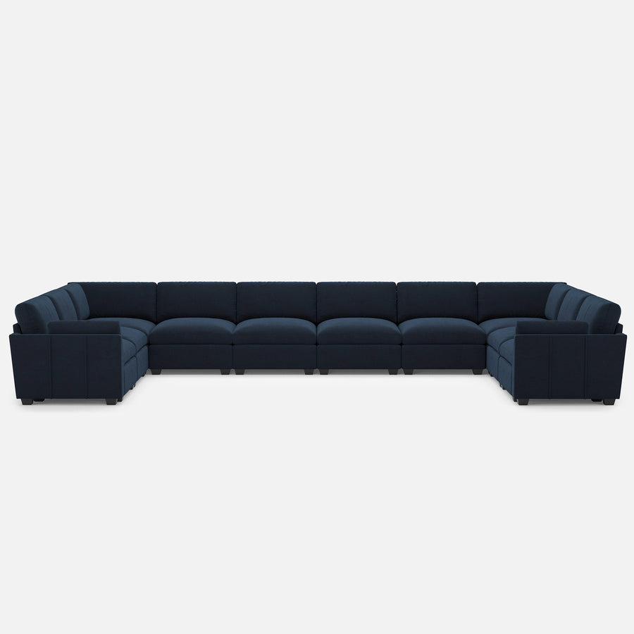 Navy-Blue-/-Velvet-10-Seat-U-Shaped-Sectional