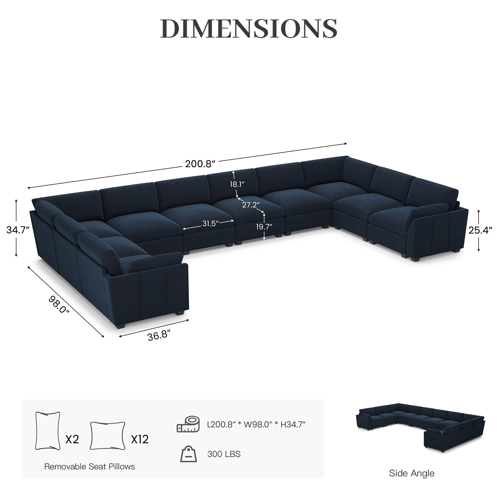 Uteeran Oversized Cloud 10 Seats Sofa