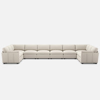 Cosmic-Latte-/-Velvet-10-Seat-U-Shaped-Sectional