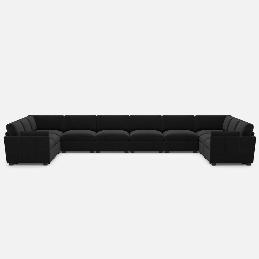 Midnight-Black-/-Velvet-10-Seat-U-Shaped-Sectional